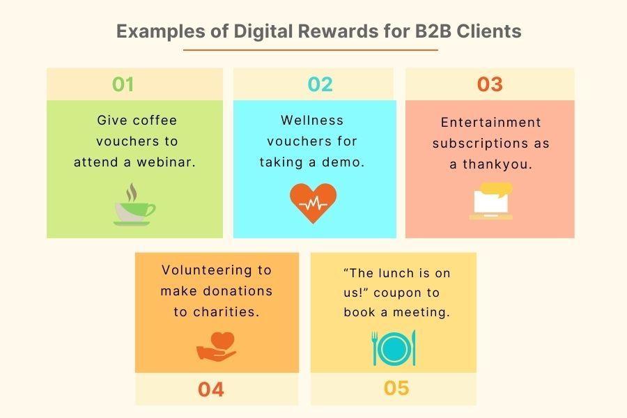 أمثلة على المكافآت الرقمية لعملاء B2B