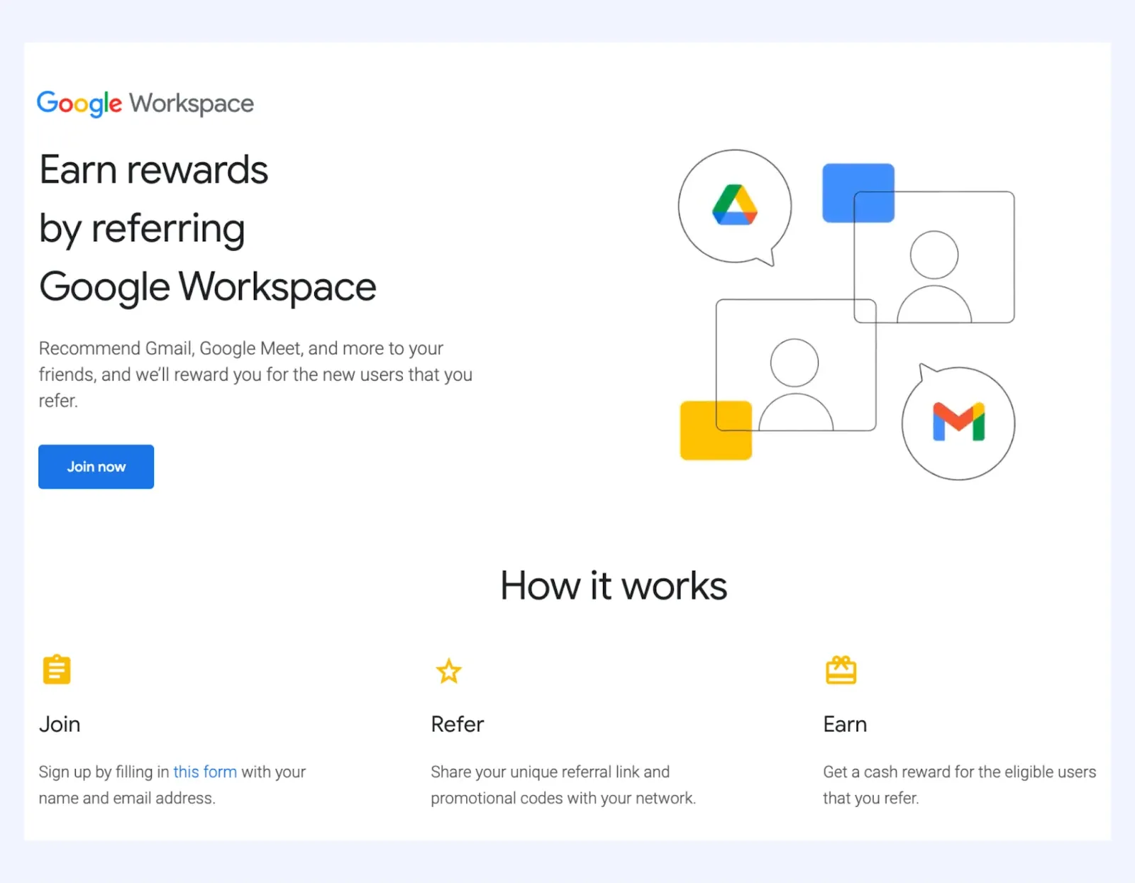 مكافآت مساحة عمل Google