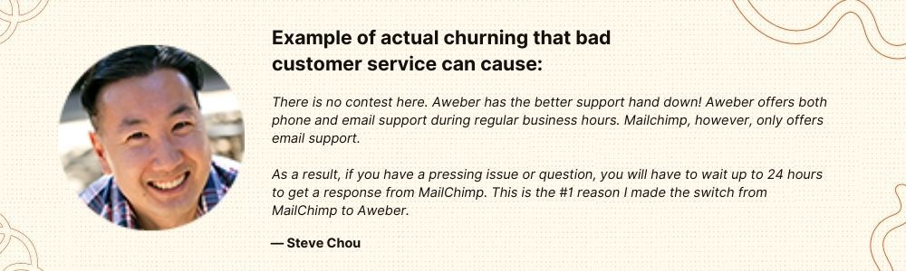 example of actual churning that bad customer service caused