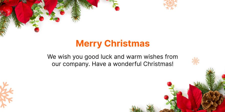 Merry Christmas messages from company