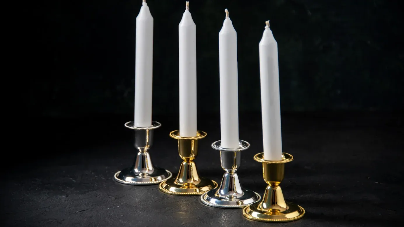 silver candle holder
