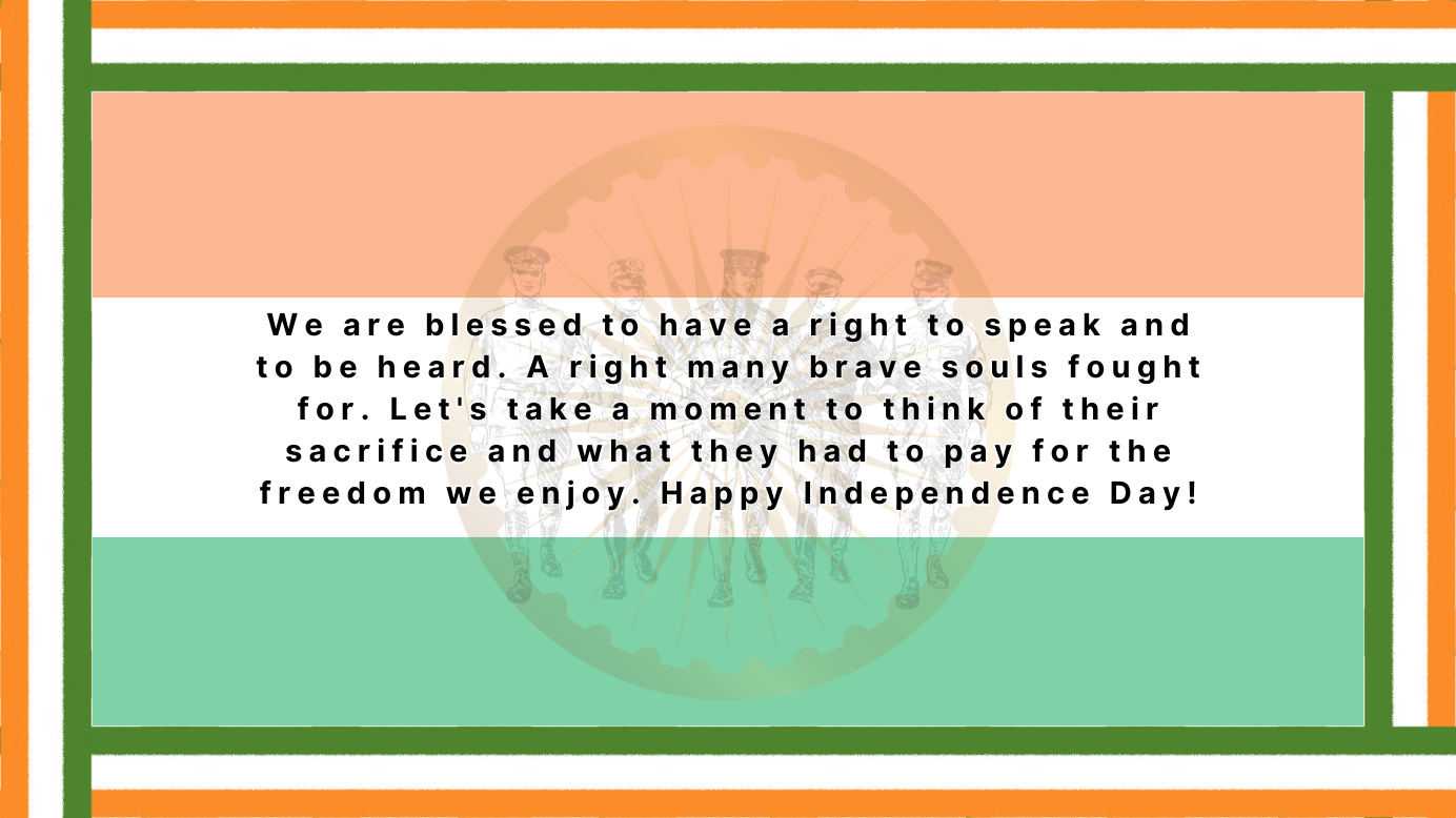Indian Independence Day message 1