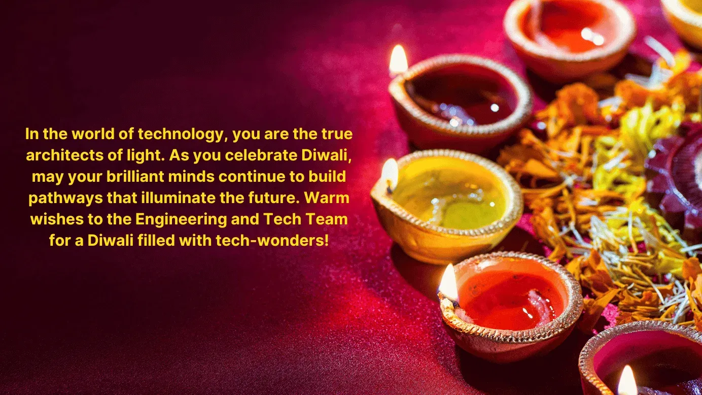 Diwali message for engineering and tech team