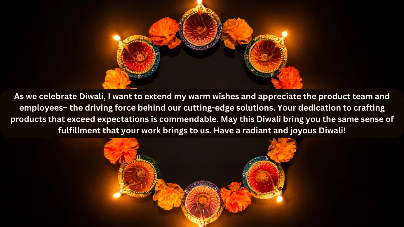 Diwali message to product team