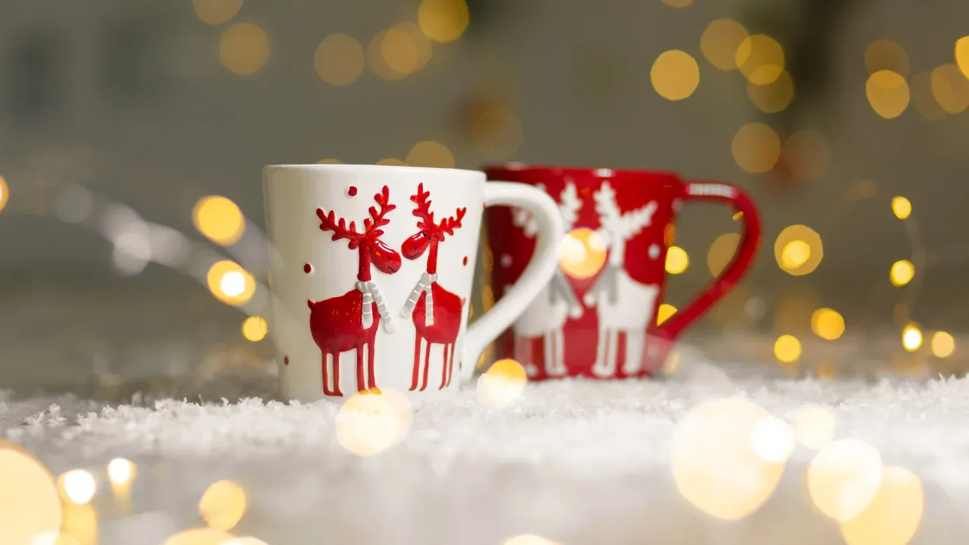 Christmas-themed mugs
