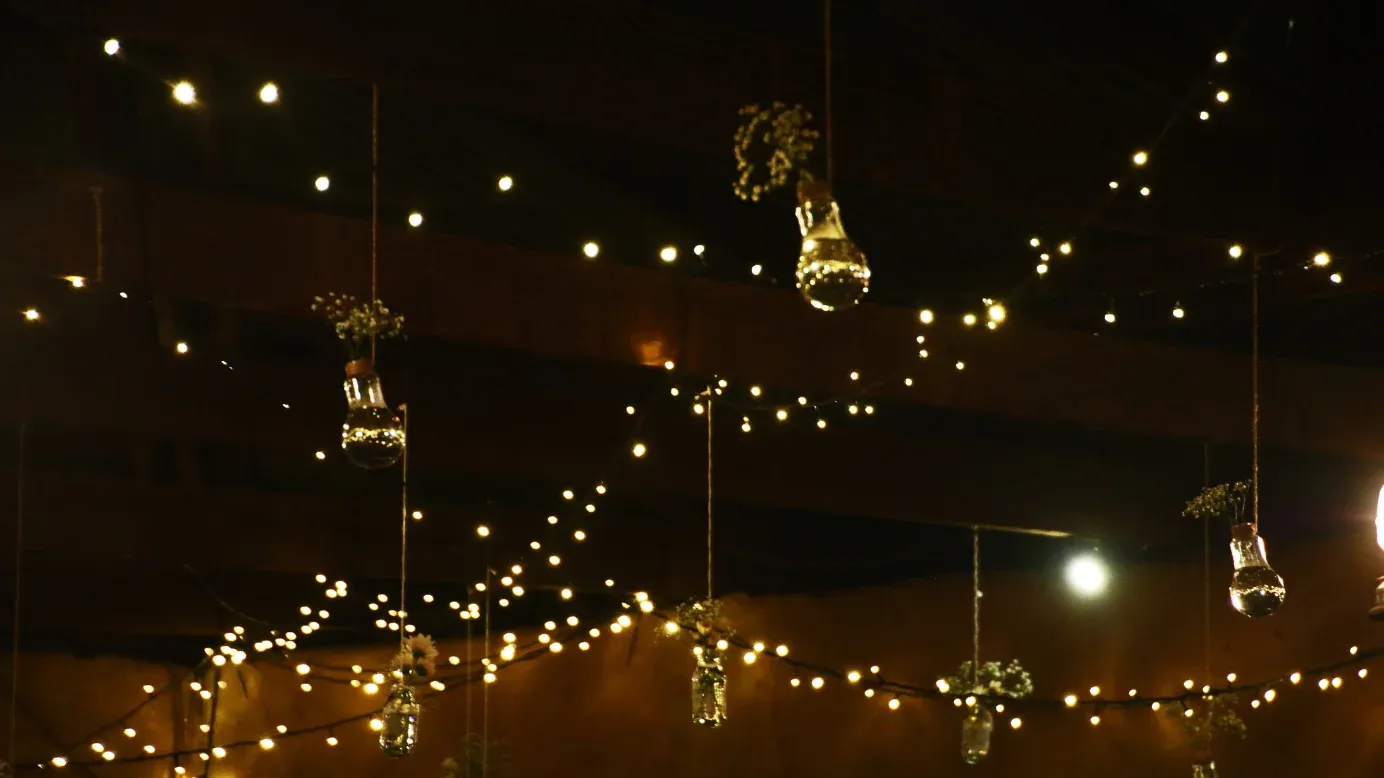 String lights and garland