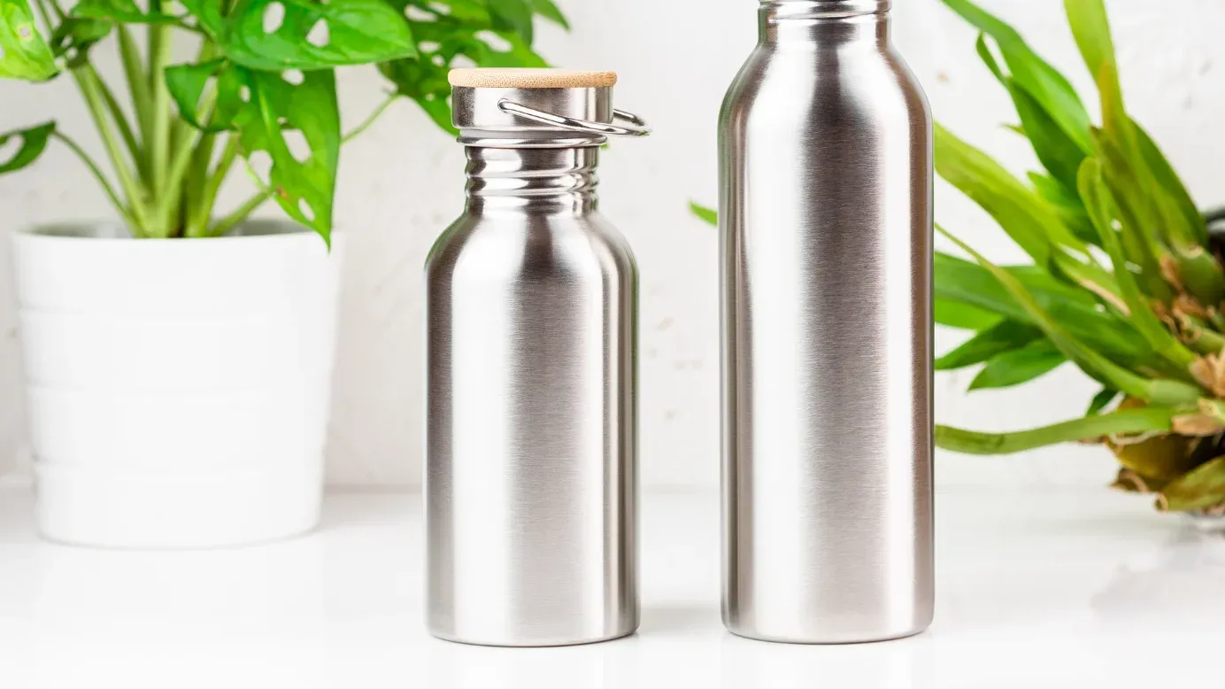 Stainless steel or glass water bottles