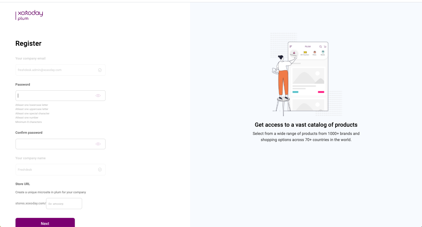 Steps to register with Xoxoday Plum Step 3: , Picture
