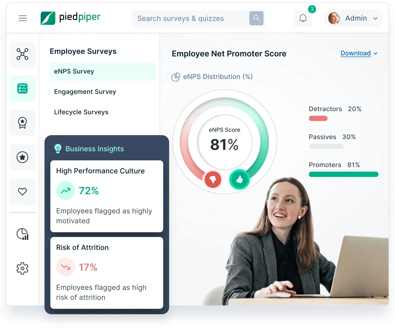 Embed values in surveys and feedback