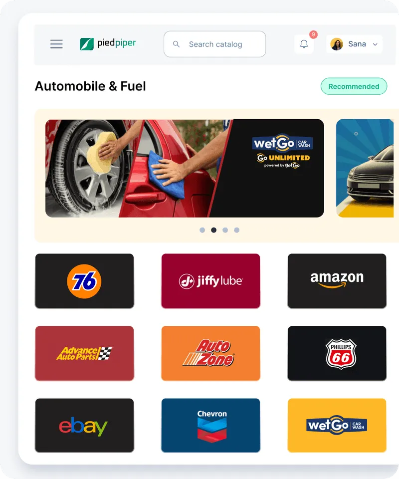 Automobile & Fuel giftcards