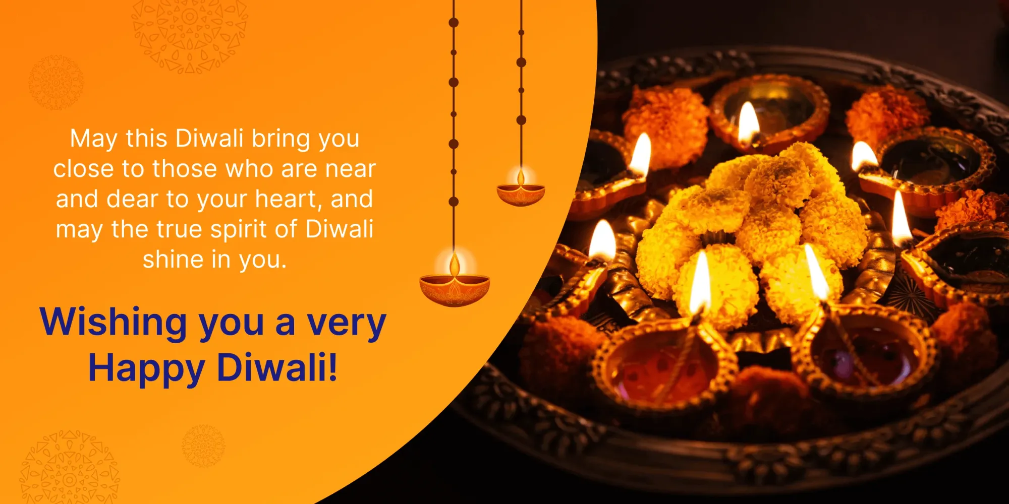 Los mejores deseos de Diwali para los colegas