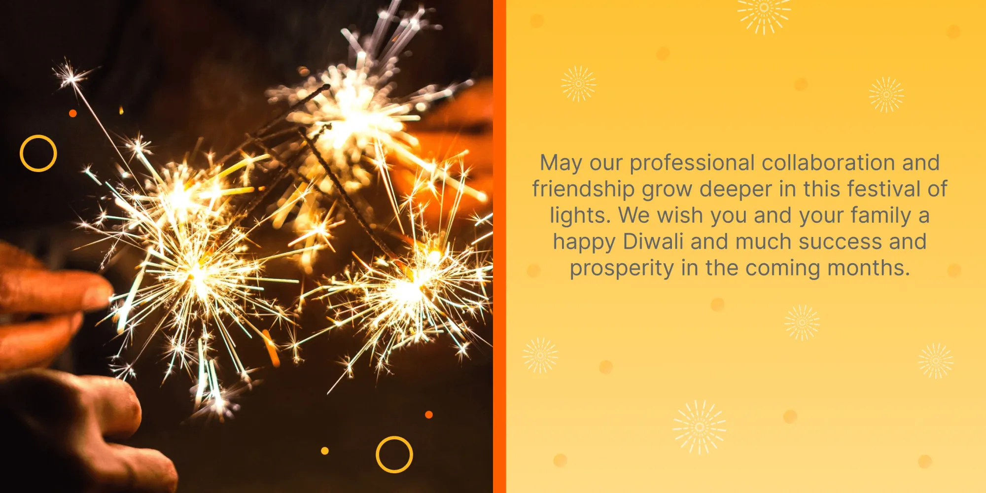 Felices deseos de Diwali para los clientes