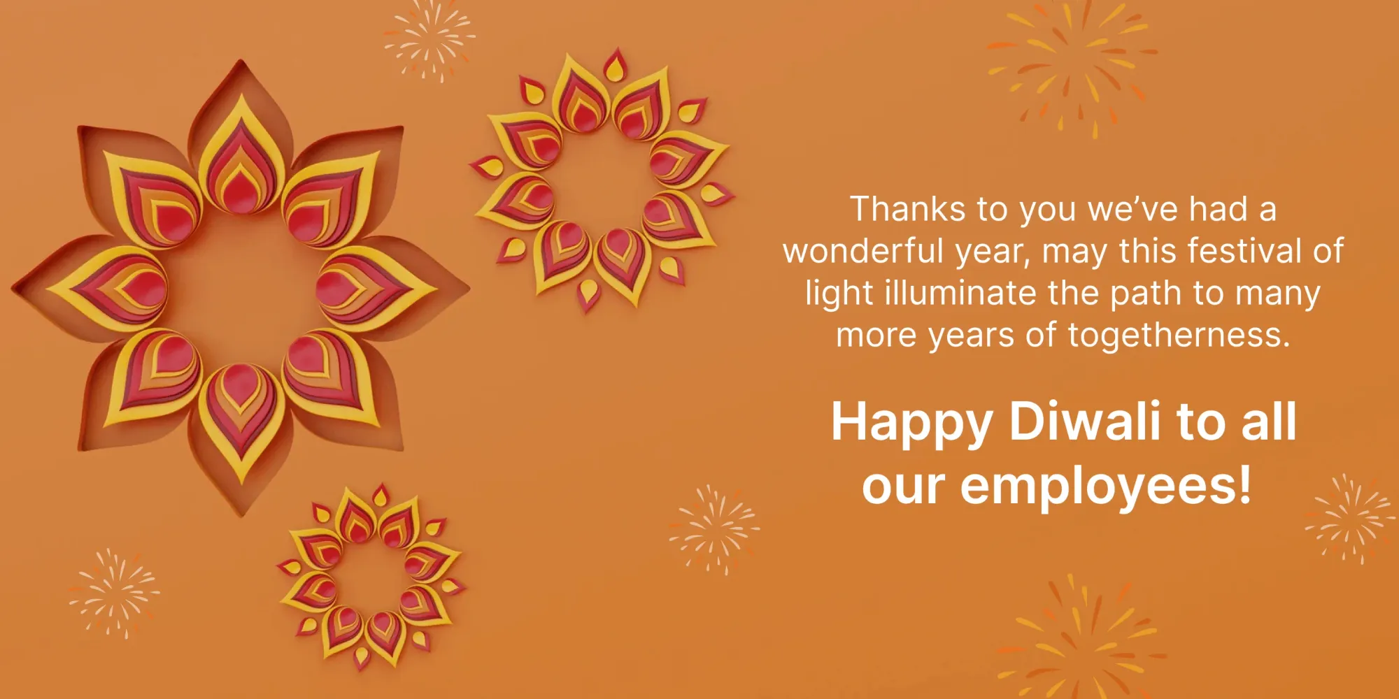 Deseos únicos de Diwali para los empleados