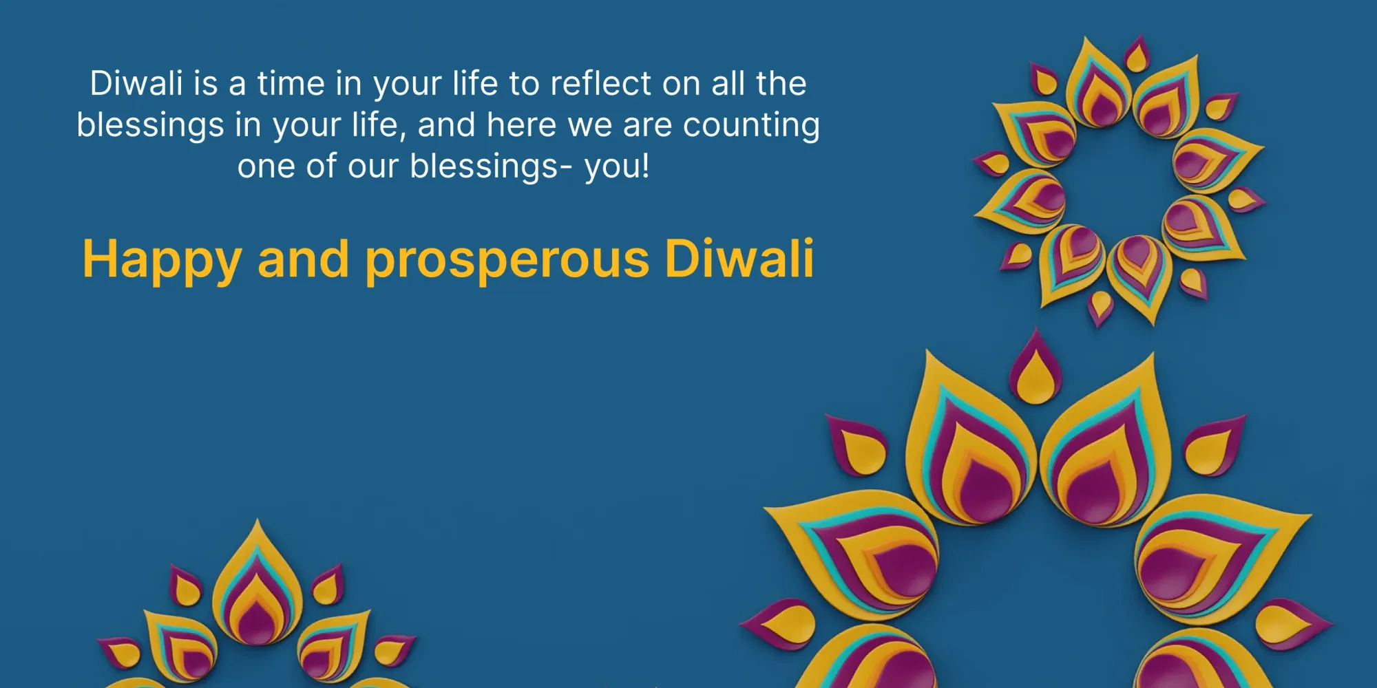 Vœux de Diwali pour les clients