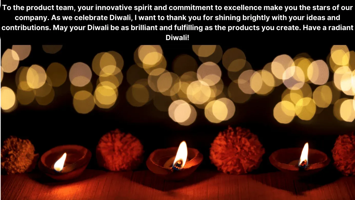 Message de Diwali à l'équipe produit 1