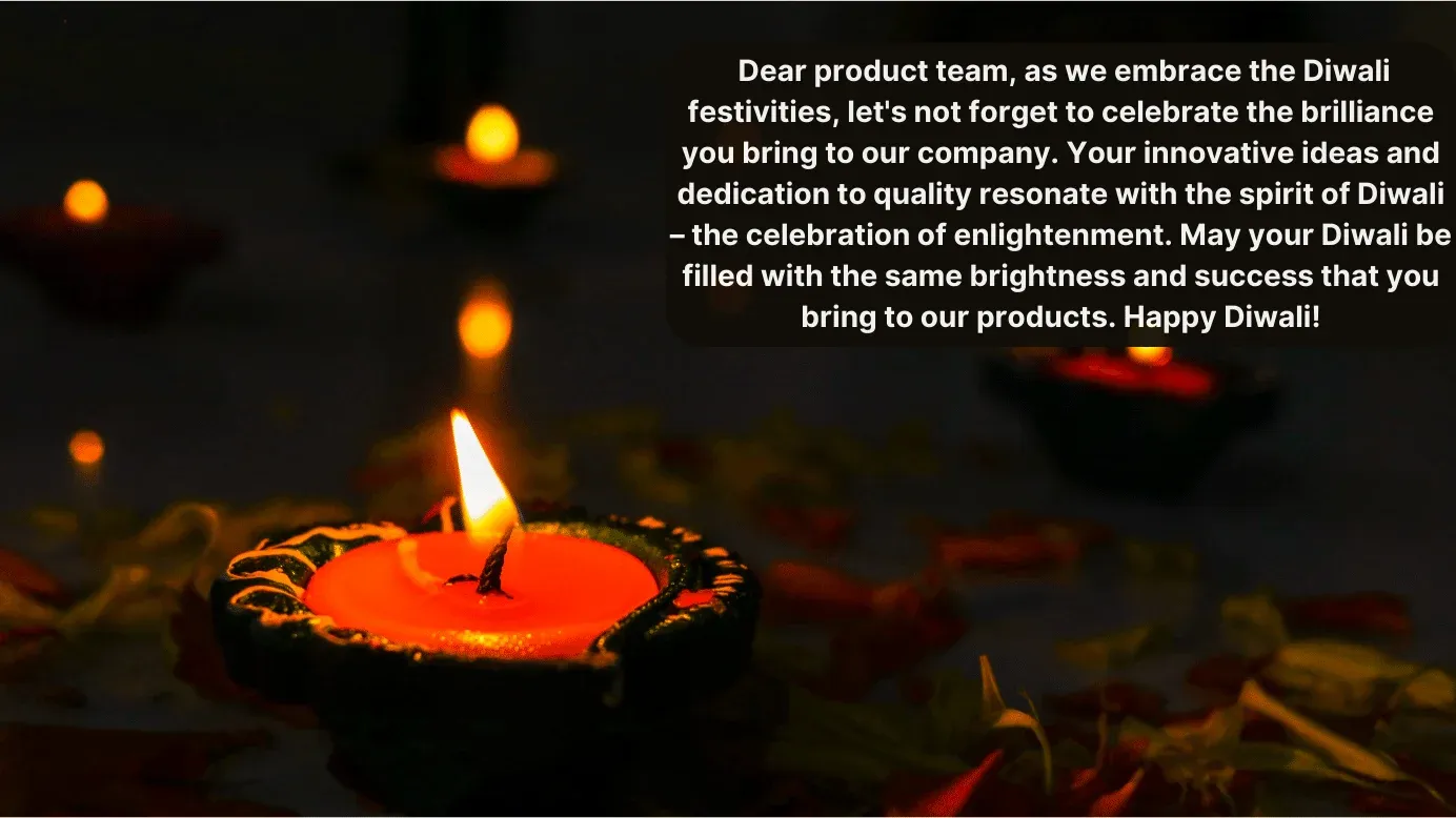 Message de Diwali à l'équipe produit 3