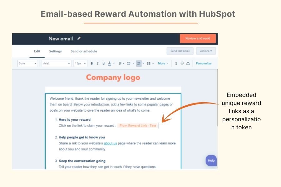 Otomatisasi Reward berbasis email dengan HubSpot dan Penggabungan Surat