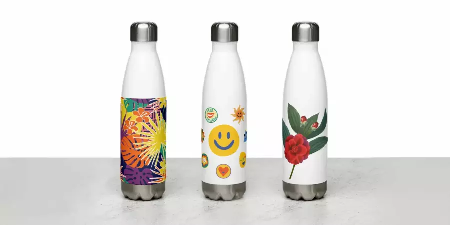 Custom water bottles or bags