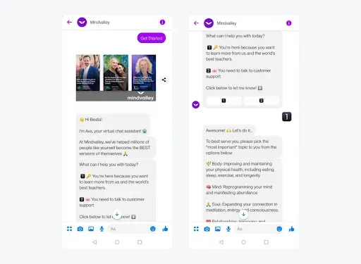 Mindvalley’s chatbot