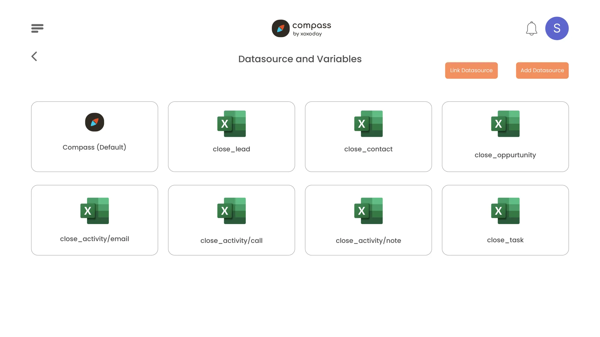 Fonti di dati e variabili integrate in Compass