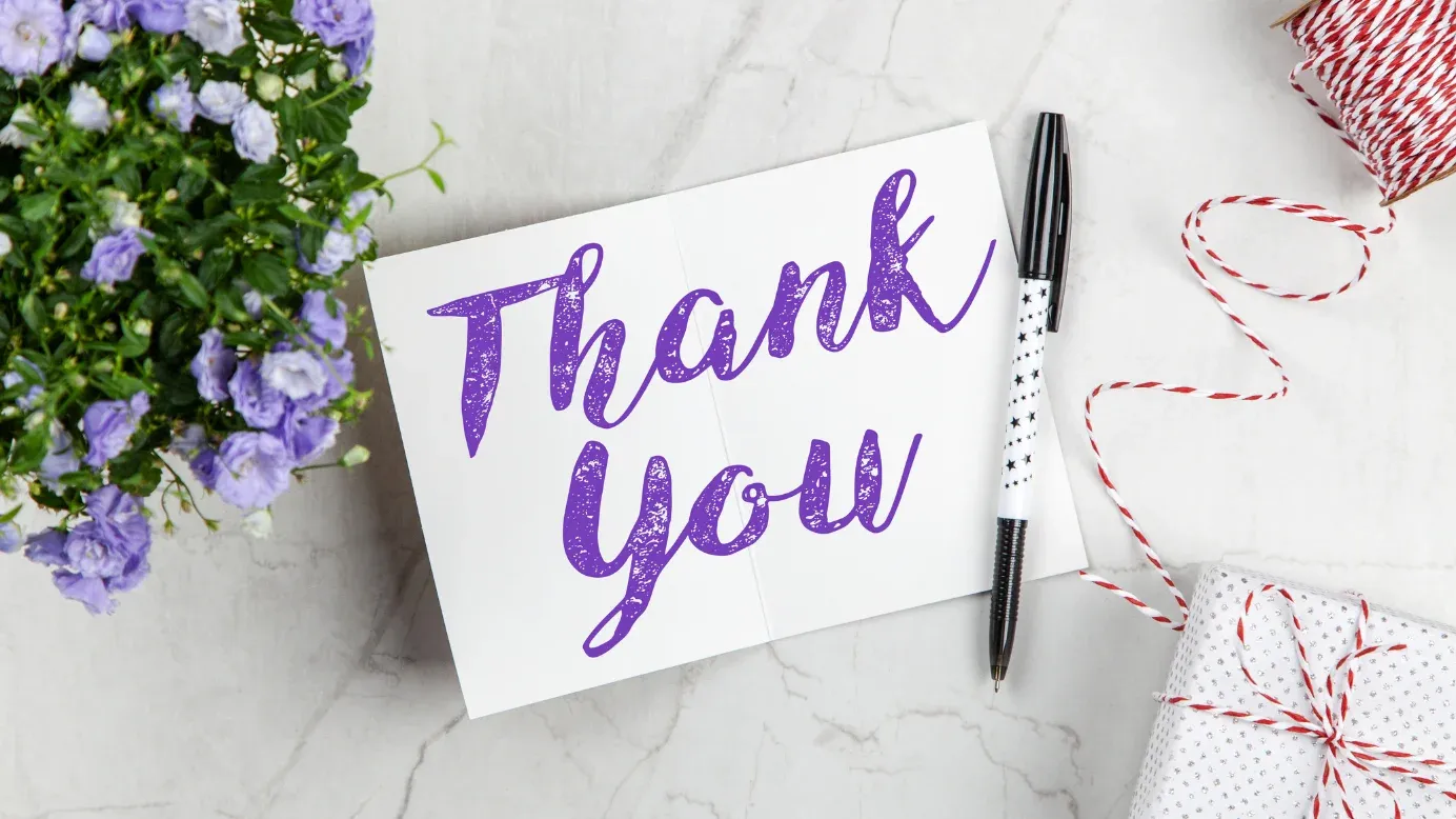 Handwritten thank-you notes